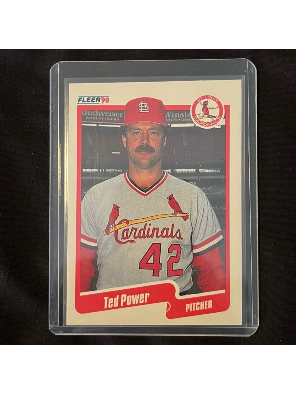 Ted Power MLB Baseball Trading Card 1990 St. Louis Cardinals Fleer #258